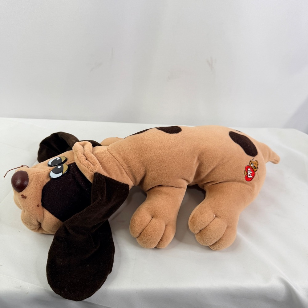 Vintage Pound Puppies Plush Tan Brown Spotted Dog long Floppy Ears Stuff Animal